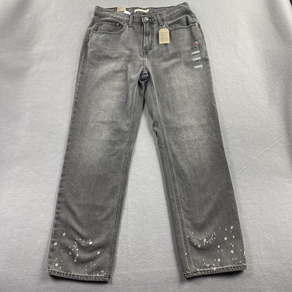 Levis Jeans Womens 30 Gray Denim Pants Low Pro Straight Leg Mid Rise Cotton